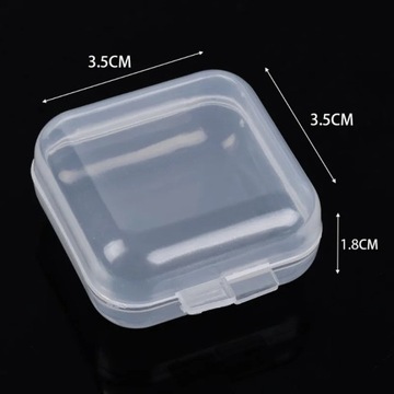 1-50pcs Mini Storage Box Transparent Square Plastic Case for Earring Ring