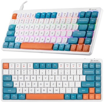 KLAWIATURA BEZPRZEWODOWA USB GAMINGOWA RGB PODŚWIETLANA MECHANICZNA FINA 84