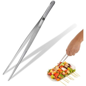 Pęseta gastronomiczna kucharska szczypce uniwersalna 30 cm stal nierdzewna