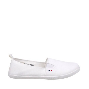 SLIP ON BUTY DAMSKIE TENISÓWKI WSUWANE BUTY SPORTOWE BIAŁE WYGODNE