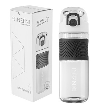 Butelka na wodę bidon INZENI 0,6l Tritan BPA FREE biały