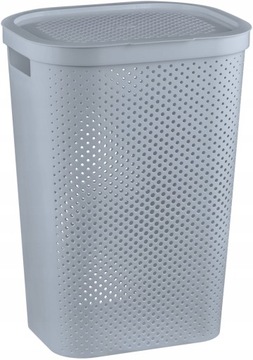 KOSZ NA PRANIE BIELIZNĘ UBRANIA CURVER INFINITY 60L SZARY JASNY DO ŁAZIENKI