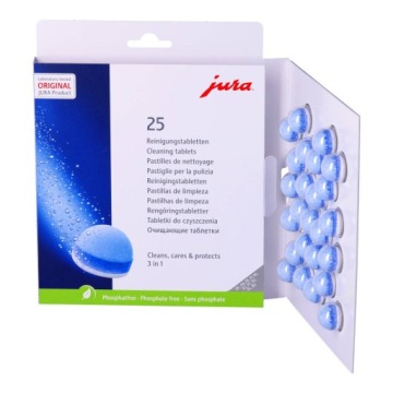 Таблетки для чистки кофемашины JURA 3в1 25045, 3-фазный набор, 25 шт.
