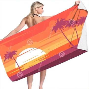 Customizable Summer Landscape Print Quick Dry Print Beach Towel Outdoor