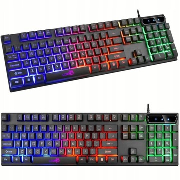 KLAWIATURA DLA GRACZY GAMINGOWA HYBRYDOWA PODŚWIETLANA LED RGB