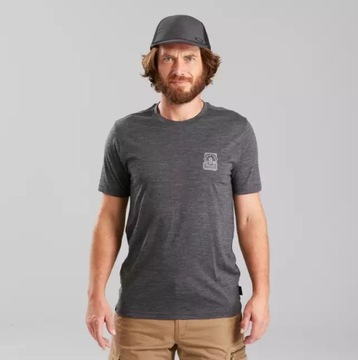 KOSZULKA TREKKINGOWA SPORTOWA TURYSTYCZNA MERYNOS