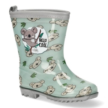 KALOSZE DZIECIĘCE GUMOWCE GUMIAKI KOALA MIĘTOWE ZE ŚCIĄGACZEM R 30