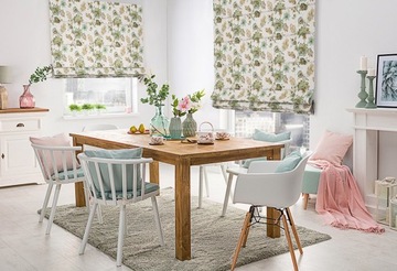 Dekoria Roller Duo цветы бежево-серый фон 130x170