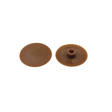 100 x Zaślepka do mimośrodu 15 mm meblowa j. brąz