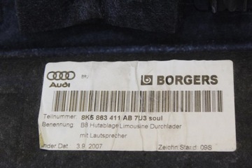 PÓŁKA BAGAŻNIKA AUDI A4 B8 SEDAN BANG OLUFSEN KRATKA GŁOŚNIKA 8K5863411AB