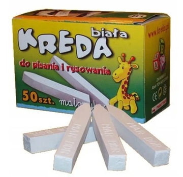 KREDA SZKOLNA BIAŁA KWADRATOWA KREDA DO TABLICY