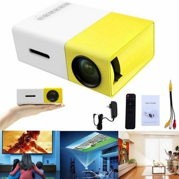 PRZENOŚNY RZUTNIK MINI PROJEKTOR LED FULL HD USB