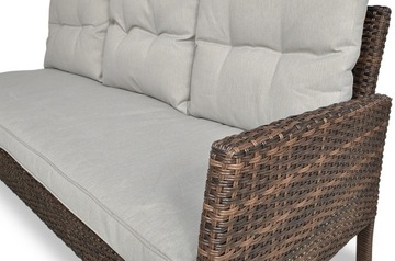 Zestaw Ogrodowy Narożnik + Stół + Pufy Tarasowy TECHNORATTAN CORTINA Brown