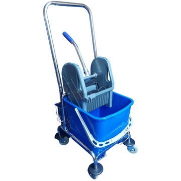 Wózek do sprzątania na ramie z prasą CleanPRO 1x30L + koszyk
