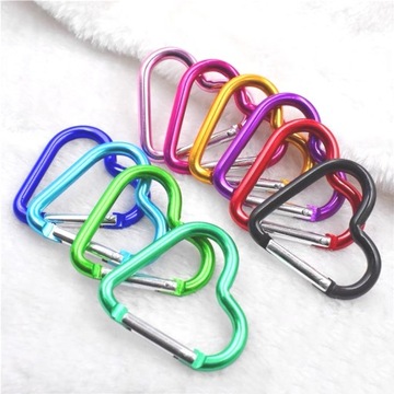 3pcs/set Heart-shaped Aluminum Carabiner Key
