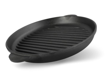 Patelnia żeliwna bez uchwytu seria MONOLITH grill 260 x 35