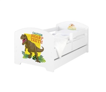 Łóżko dziecięce BABY BOO OSKAR 160X80 + materac + szuflada JURASSIC PARK
