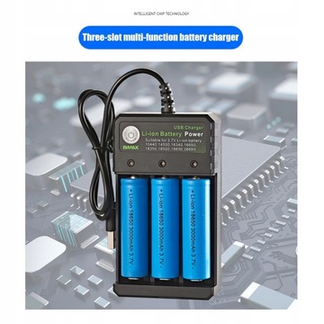 Зарядное устройство Smart 18650 с 3-слотовым литий-ионным аккумулятором 4,2 В