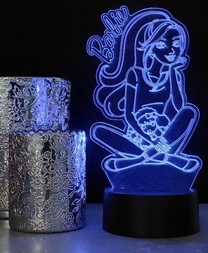 НОЧНИК БАРБИ 3D LED RGB ПУЛЬТ ДИСТАНЦИОННОГО УПРАВЛЕНИЯ В ПОДАРОК