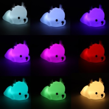 Силиконовый 8 LED USB ночник для детей, белый олень