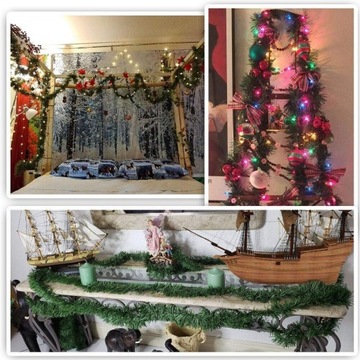 ИСКУССТВЕННАЯ ЕЛОЧНАЯ ГИРЛАНДА ЗЕЛЕНАЯ ЦЕПЬ 4,10 м