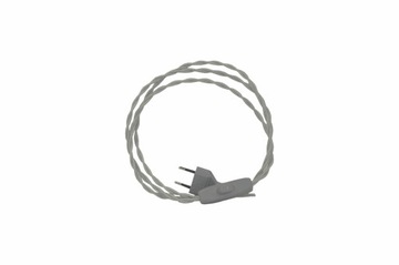 Przewód kabel SZARY w oplocie z wtyczką 1,50