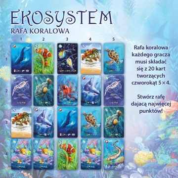 EKOSYSTEM 2 EDYCJA gra planszowa ekologiczna +DODATEK ROZSZERZENIE 13 KART