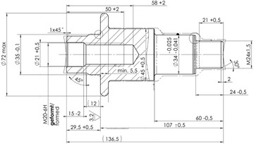 ШТИФТ ОСЕВОГО ВАЛА ДЛЯ ОСИ AL-KO 1350 кг, 34 мм