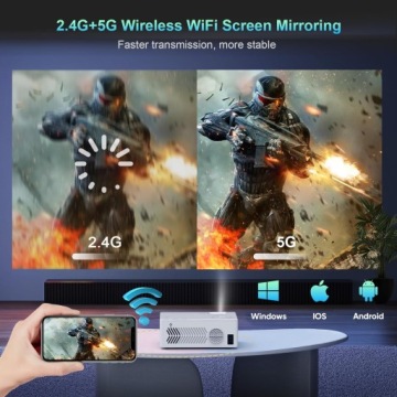ПОРТАТИВНЫЙ МИНИ-ПРОЕКТОР СВЕТОДИОДНЫЙ ПРОЕКТОР 1080P 5G WIFI BLUETOOTH 4K APPLE IOS