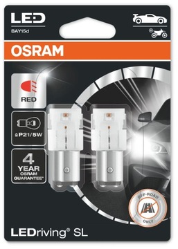 Osram żarówka Led Premium New P21/5W Czerwona RED