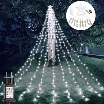 CHOINKA SZCZYT 3.5M SIATKA KURTYNA LAMPKI 120LED
