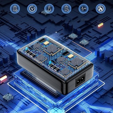 СЕТЕВОЕ ЗАРЯДНОЕ УСТРОЙСТВО С 8 ПОРТАМИ, УНИВЕРСАЛЬНЫЙ ЖК-дисплей FAST POWER, USB A TYPE C