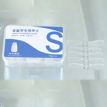 100x гелевые кончики ногтей и кончики ногтей для акриловых ногтей, порошковые ногти S