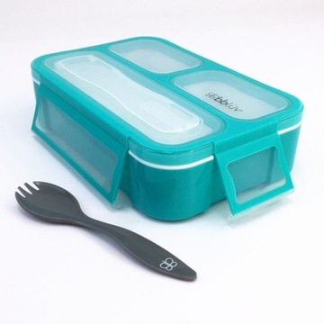 Lunchbox z widelcem Travel niebieski