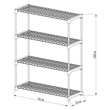 Подставка для цветов садовая полка 90x30x106 - GRO - Подставка для растений 4 полки