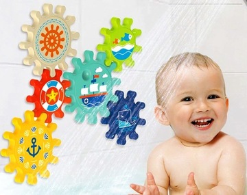 ИГРУШКА ДЛЯ ВАННЫ ВРАЩАЮЩИЕСЯ МЕХАНИЗМЫ СПИННЕР НА ПРИСОСКЕ НАБОР ВУПИ