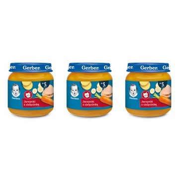 GERBER obiadek jarzynki z cielęcinką 3x125g