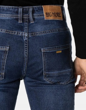 Spodnie Jeansowe Męskie Granatowe Texasy Dżinsy BIG MORE JEANS N57 W33 L32