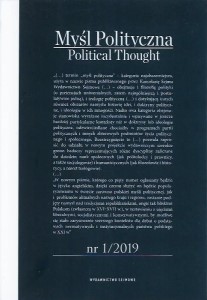 MYŚL POLITYCZNA POLITICAL THOUGHT nr 1/2019 Red Bogdan SZLACHTA Tomasz ŻYRO