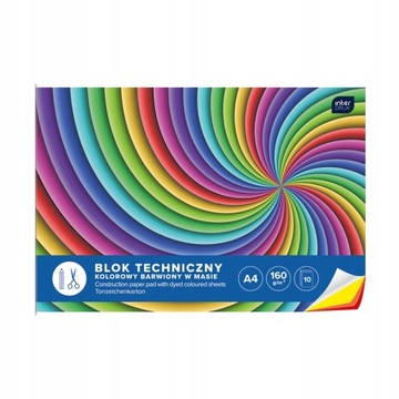 Blok Techniczny Kolorowy A4 160g/m2 10 Kartek