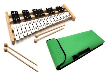 DZWONKI Chromatyczne Cymbałki + ZIELONY +4 PAŁKI