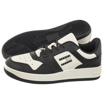 Buty Sneakersy Męskie Tommy Hilfiger Basket Leather Black Czarne