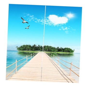 2 panele Druk cyfrowy Blackout 3D Seascape