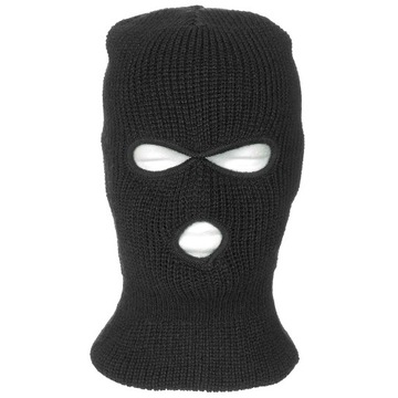 Kominiarka zimowa akrylowa ciepła balaclava MFH z 3 otworami Czarna