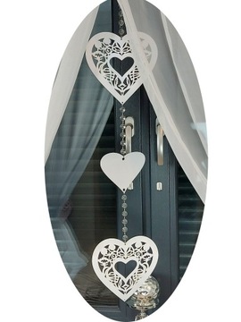 АЖУРНАЯ СТЕКЛЯННАЯ ГИРЛЯНД-КУЛОН 4 X СЕРДЦЕ ДОПОЛНИТЕЛЬНОЕ УКРАШЕНИЕ 23