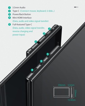 Портативный сенсорный монитор BlitzWolf BW-PCM7 15,6 дюйма с разрешением Full HD