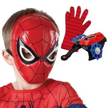 WYRZUTNIA SPIDERMAN RĘKAWICZKA MASKA ZESTAW 2w1 RĘKAWICA PRZEBRANIE NA BAL
