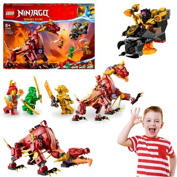 LEGO NINJAGO LAWOWY SMOK ZMIENIAJĄCY SIĘ W FALĘ OGNIA FIGURKA KAIA WYLDFYRE