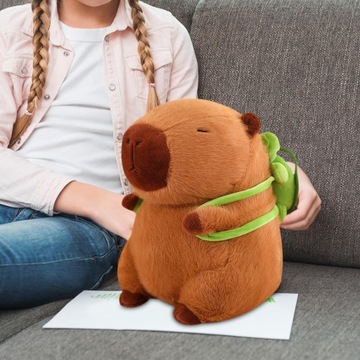 Мягкая игрушка-капибара Плюшевая игрушка-капибара с рюкзаком-черепахой d