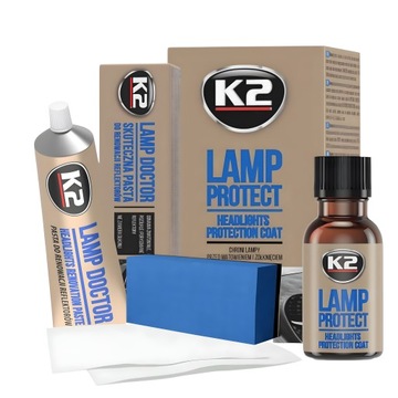 ZESTAW K2 DO ODNOWY POLERKI REFLEKTORÓW PASTA POWŁOKA LAMP PROTECT DOCTOR